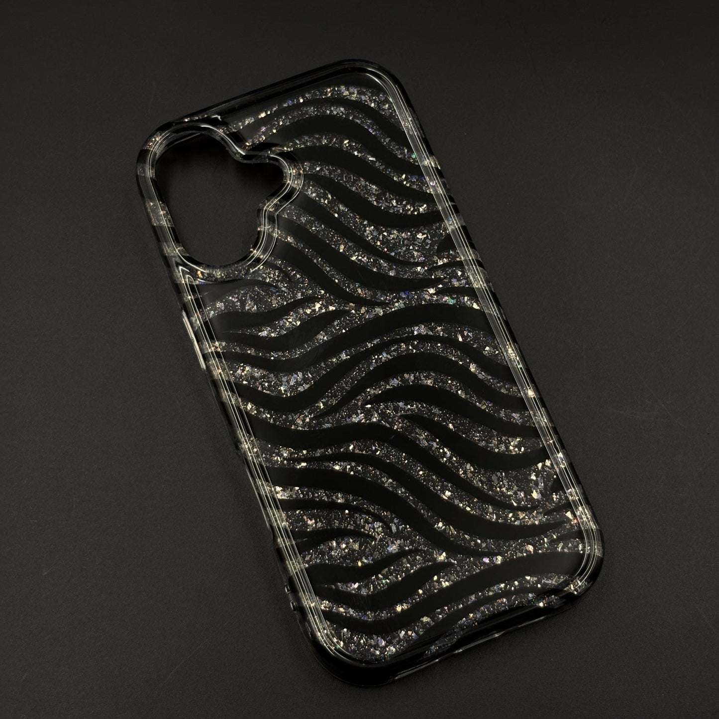 Midnight Glitter Wave Protective Case for iPhone 17