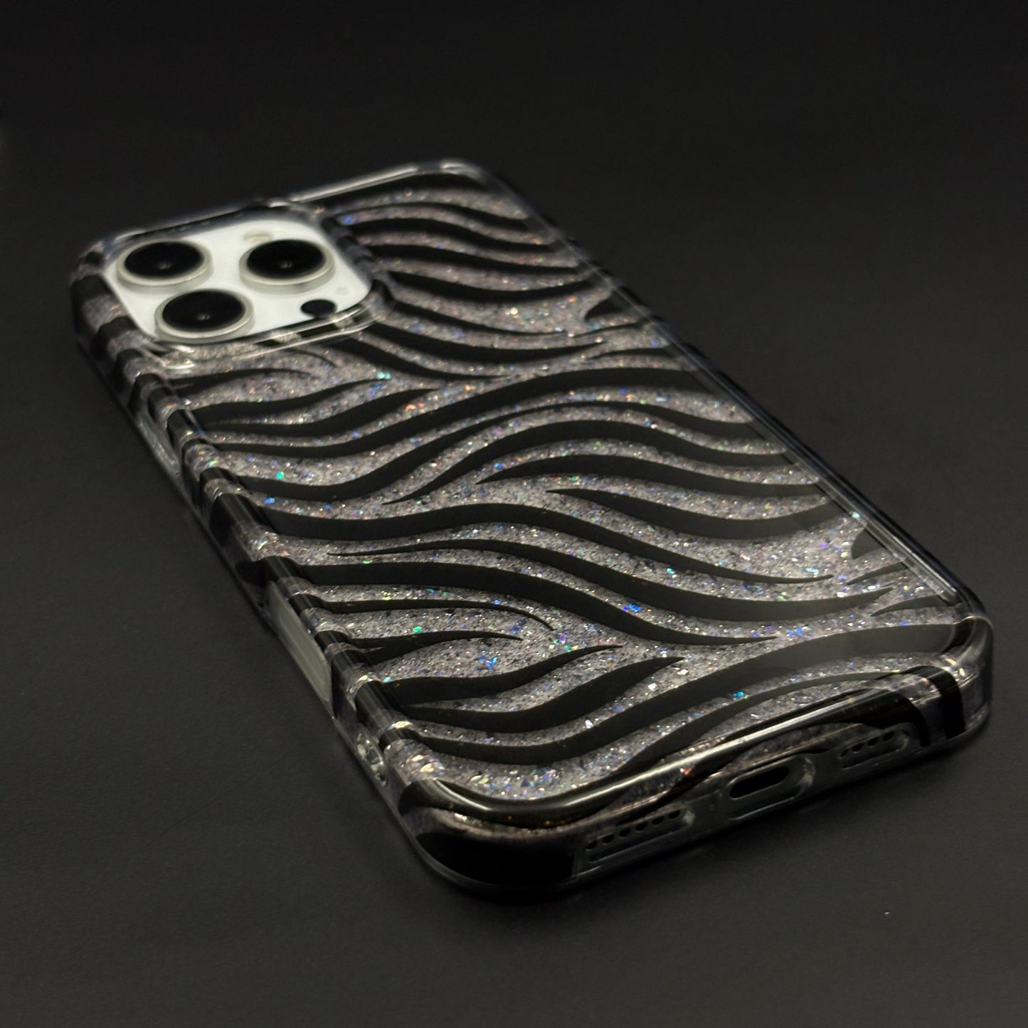 Midnight Glitter Wave Protective Case for iPhone