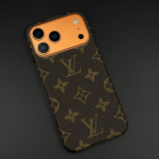 Luxury Brand Borderless Frame PU Leather Case for iPhone 17 Series | Designer Protective Cover