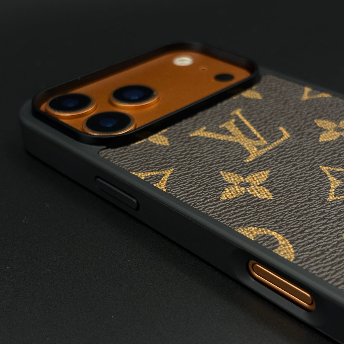 Luxury Brand Black Border PU Leather Case for iPhone 17 Series | Designer Protective Cover