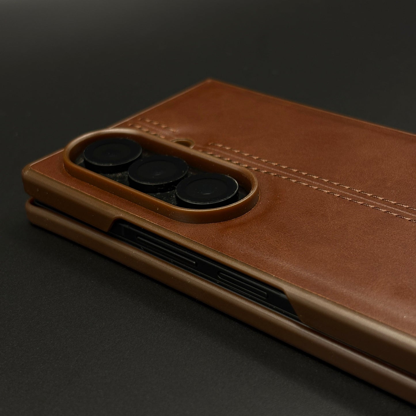 Stitched Leather Case for Samsung Galaxy Z Fold 6 | Premium Handcrafted Vintage Edition