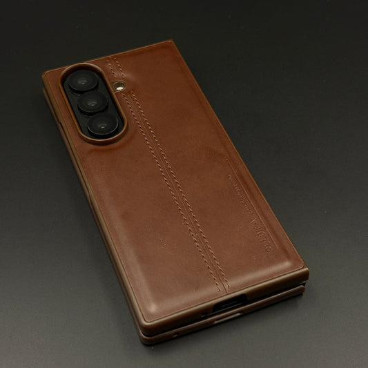 Stitched Leather Case for Samsung Galaxy Z Fold 6 | Premium Handcrafted Vintage Edition