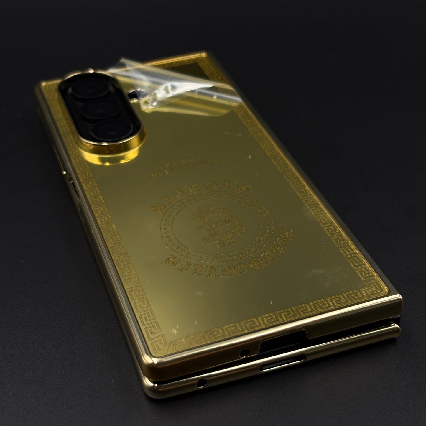 Handcrafted 24K Gold Plated Bitcoin Case for Samsung Galaxy Z Fold 7 | Luxury Limited Edition Cover