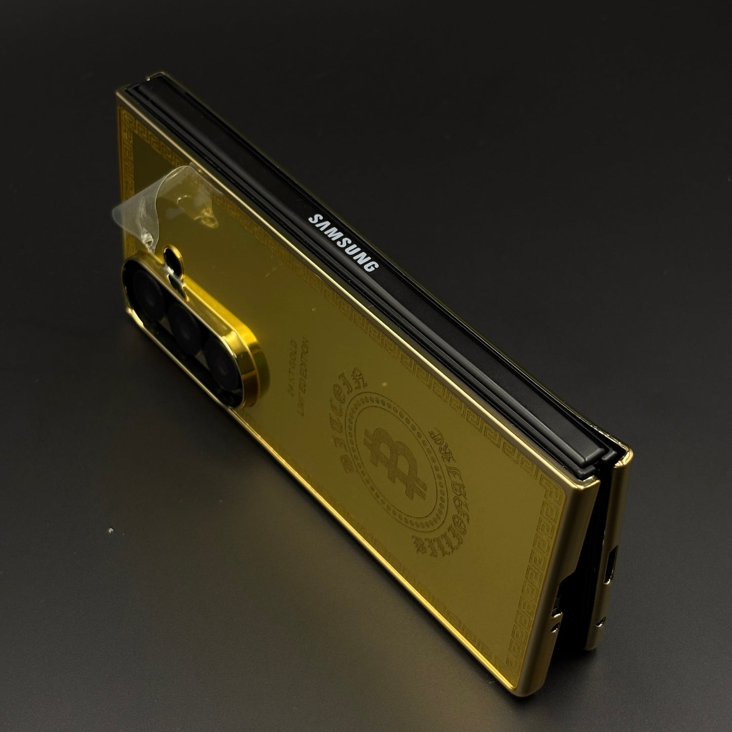 Handcrafted 24K Gold Plated Bitcoin Case for Samsung Galaxy Z Fold 7 | Luxury Limited Edition Cover