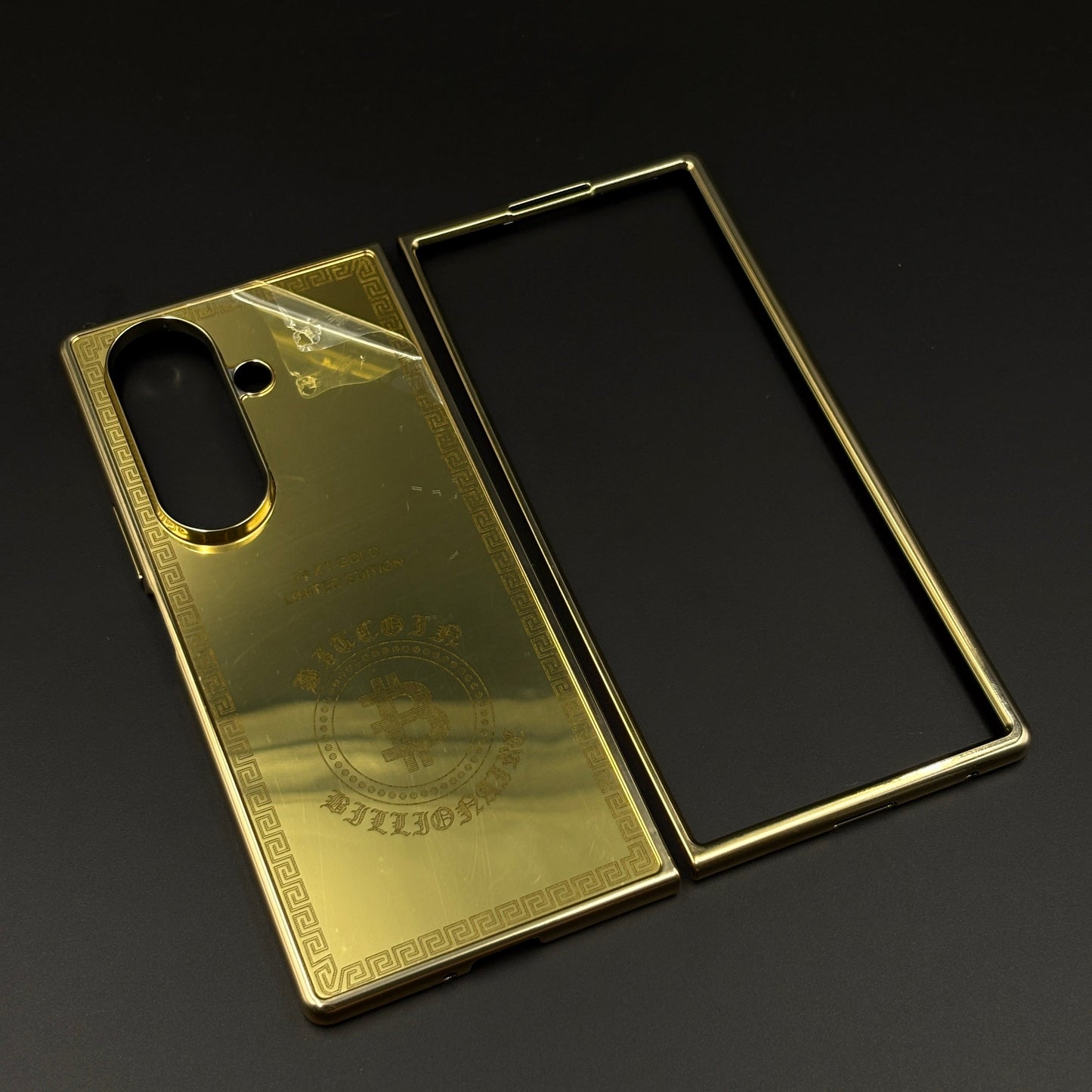 Handcrafted 24K Gold Plated Bitcoin Case for Samsung Galaxy Z Fold 7 | Luxury Limited Edition Cover