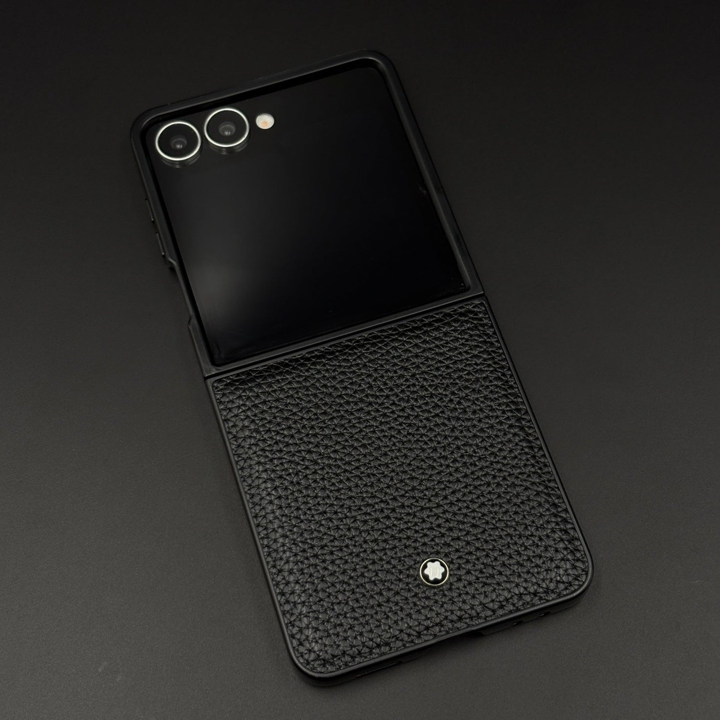 Luxury Brand MB Logo Case for Samsung Galaxy Z Flip 7 | Premium Textured Leather Edition