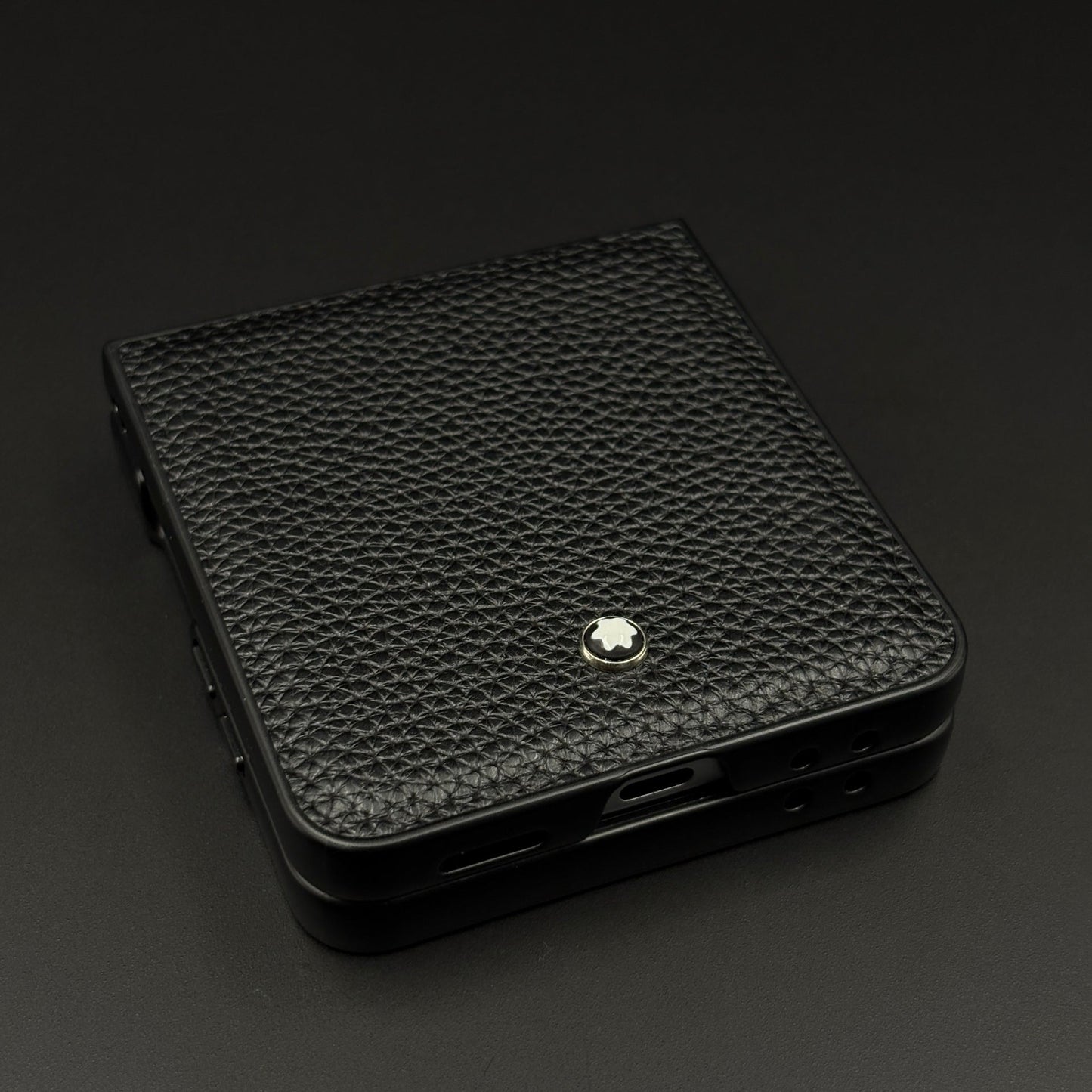 Luxury Brand MB Logo Case for Samsung Galaxy Z Flip 7 | Premium Textured Leather Edition