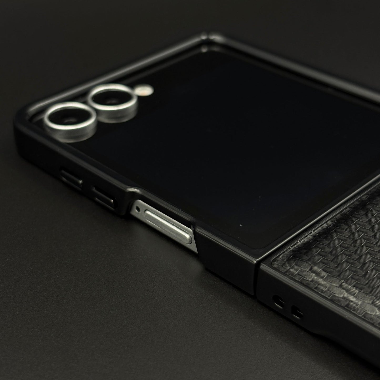 Luxury Brand MB Logo Case for Samsung Galaxy Z Flip 7 | Premium Textured Leather Edition