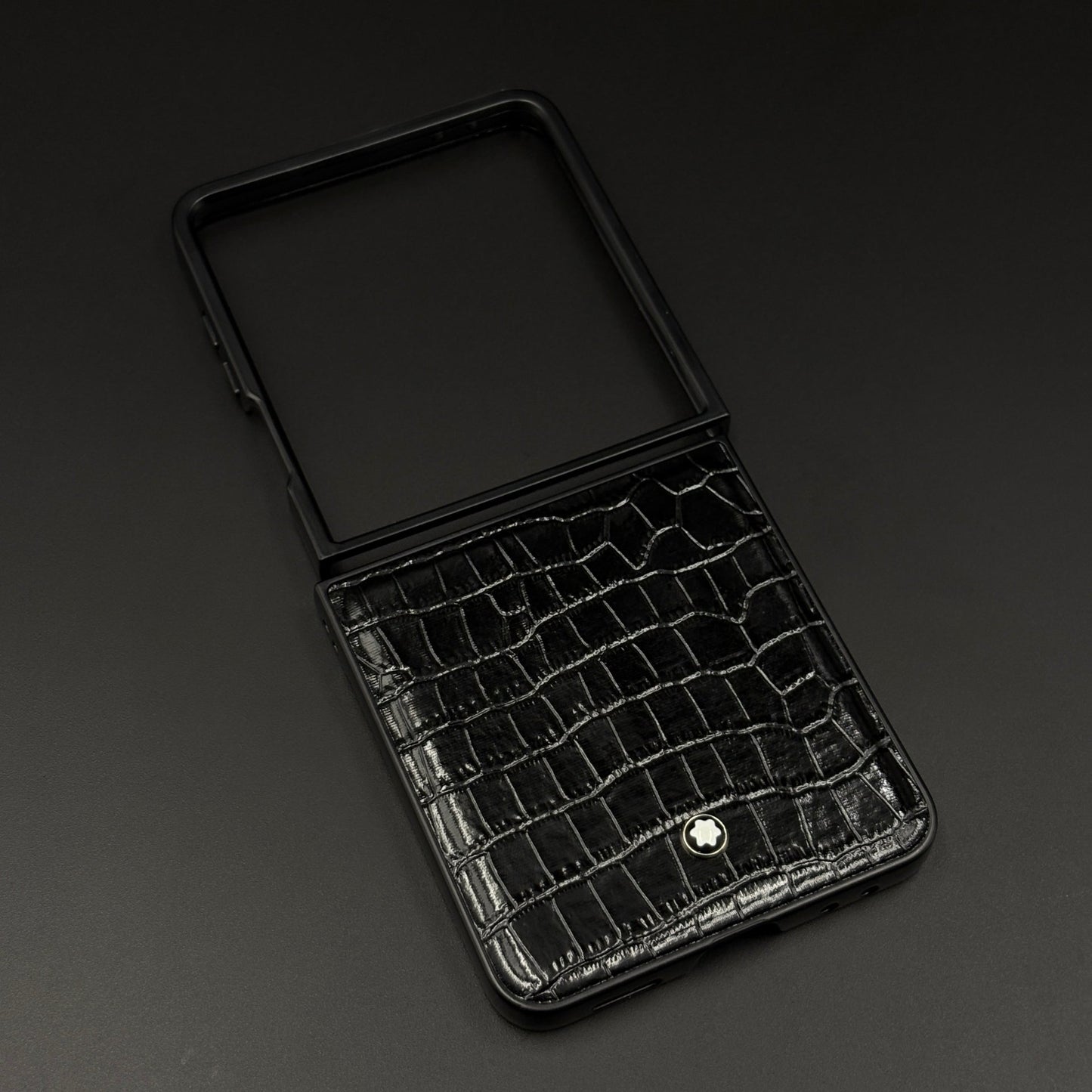Luxury Brand MB Logo Case for Samsung Galaxy Z Flip 7 | Premium Textured Leather Edition