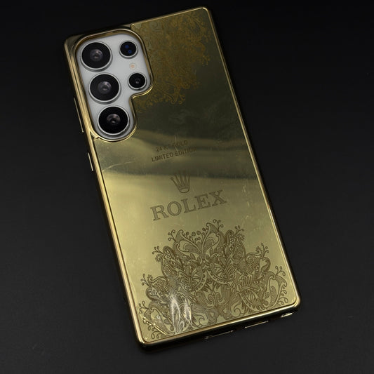 Handcrafted 24K Gold Plated Watch Brand Case for Samsung Galaxy S25 Ultra | Luxury Limited Edition Cover