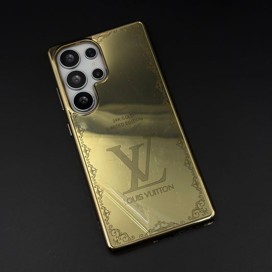Handcrafted 24K Gold Plated Luxury Fashion Brand Case for Samsung Galaxy S24 Ultra | Luxury Limited Edition Cover