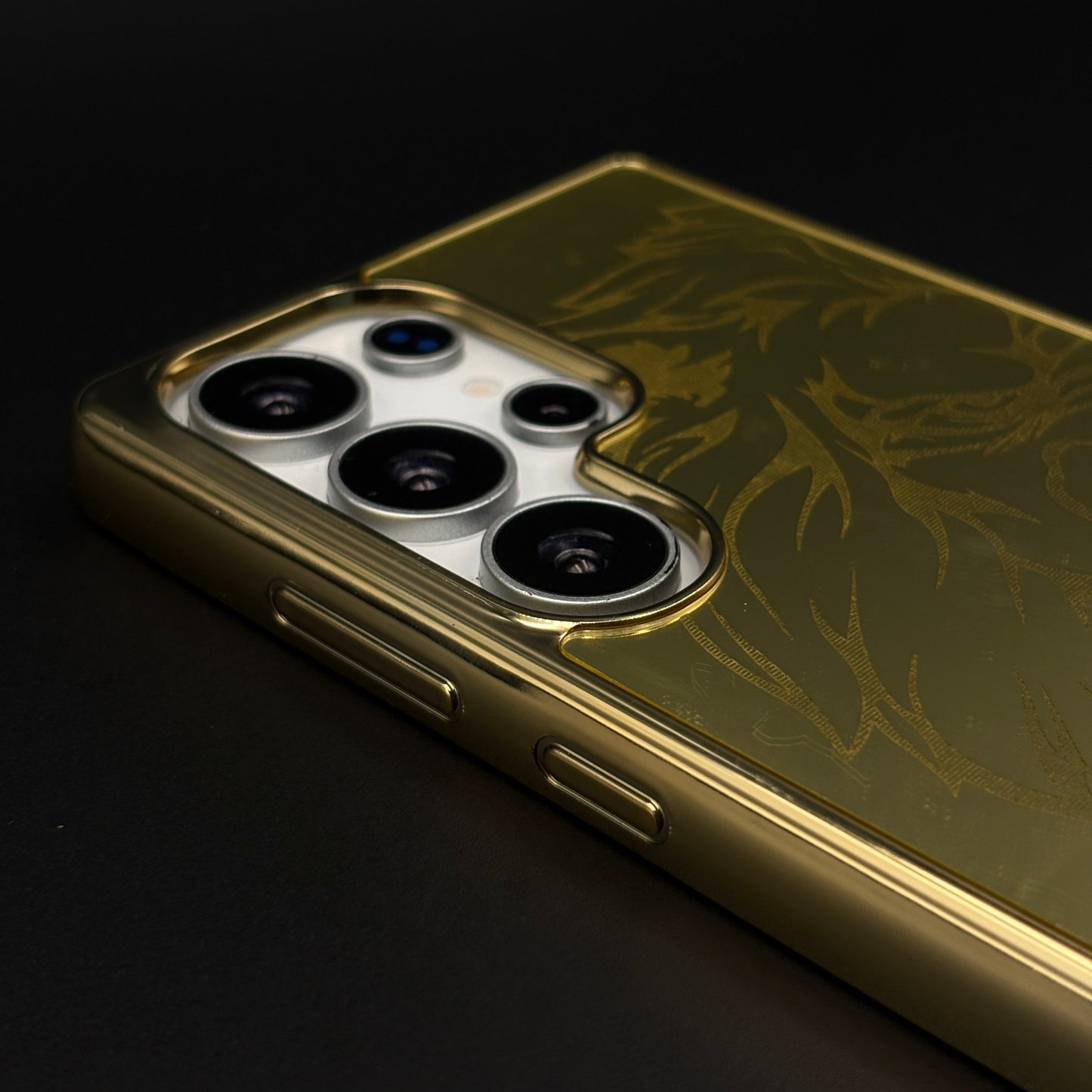 Handcrafted 24K Gold Plated Lion The King Case for Samsung Galaxy S24 Ultra | Luxury Limited Edition Cover