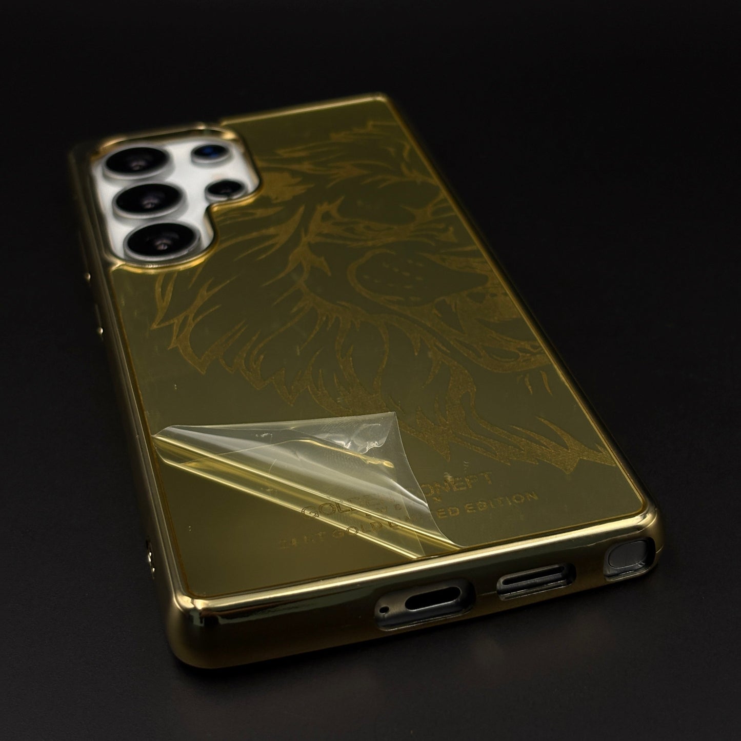 Handcrafted 24K Gold Plated Lion The King Case for Samsung Galaxy S24 Ultra | Luxury Limited Edition Cover