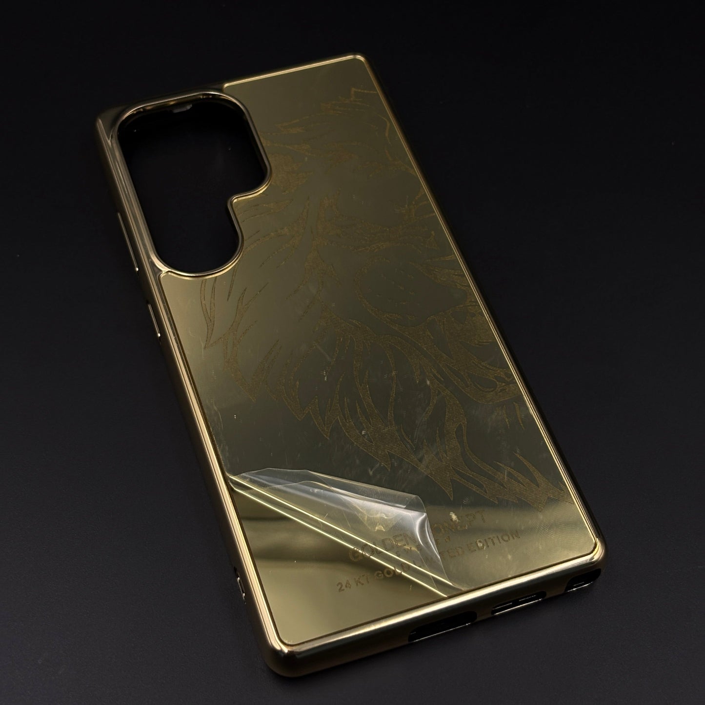 Handcrafted 24K Gold Plated Lion The King Case for Samsung Galaxy S25 Ultra | Luxury Limited Edition Cover
