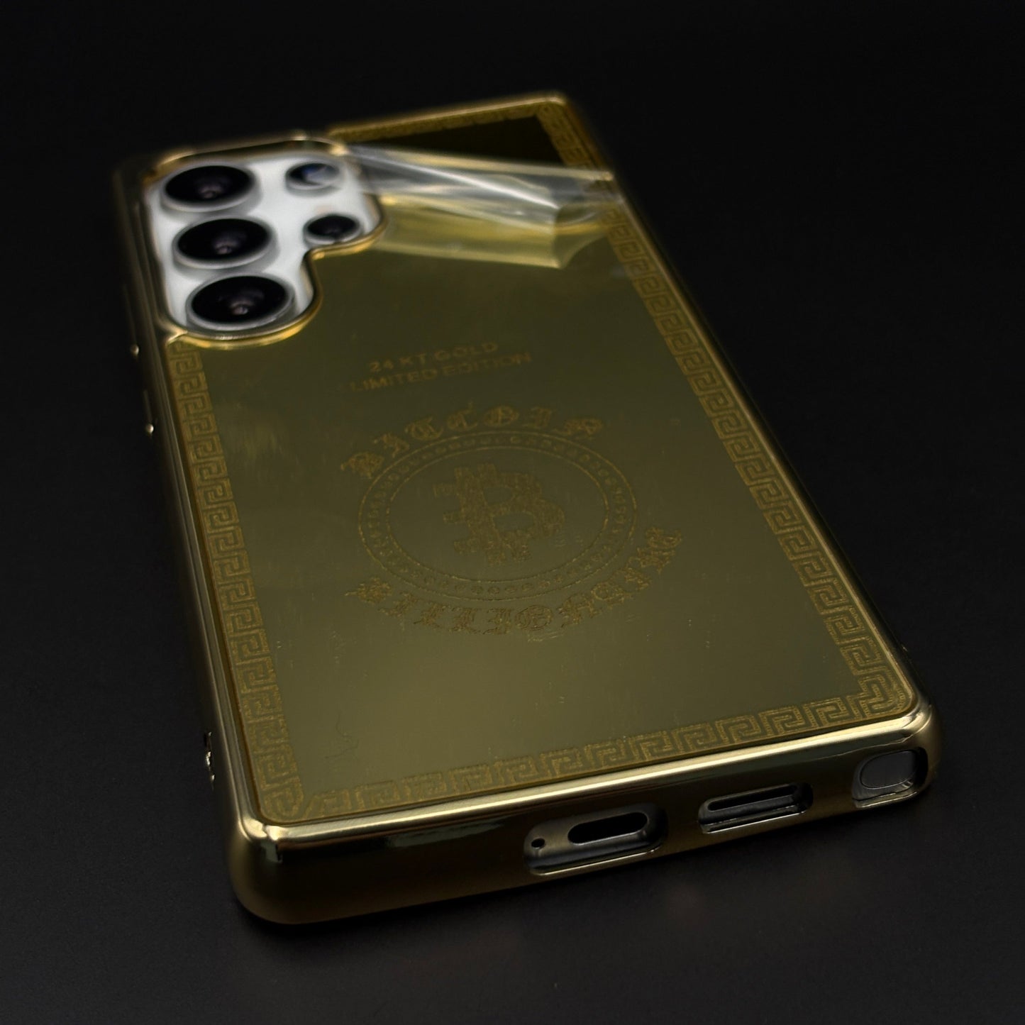 Handcrafted 24K Gold Plated Bitcoin Case for Samsung Galaxy S25 Ultra | Luxury Limited Edition Cover
