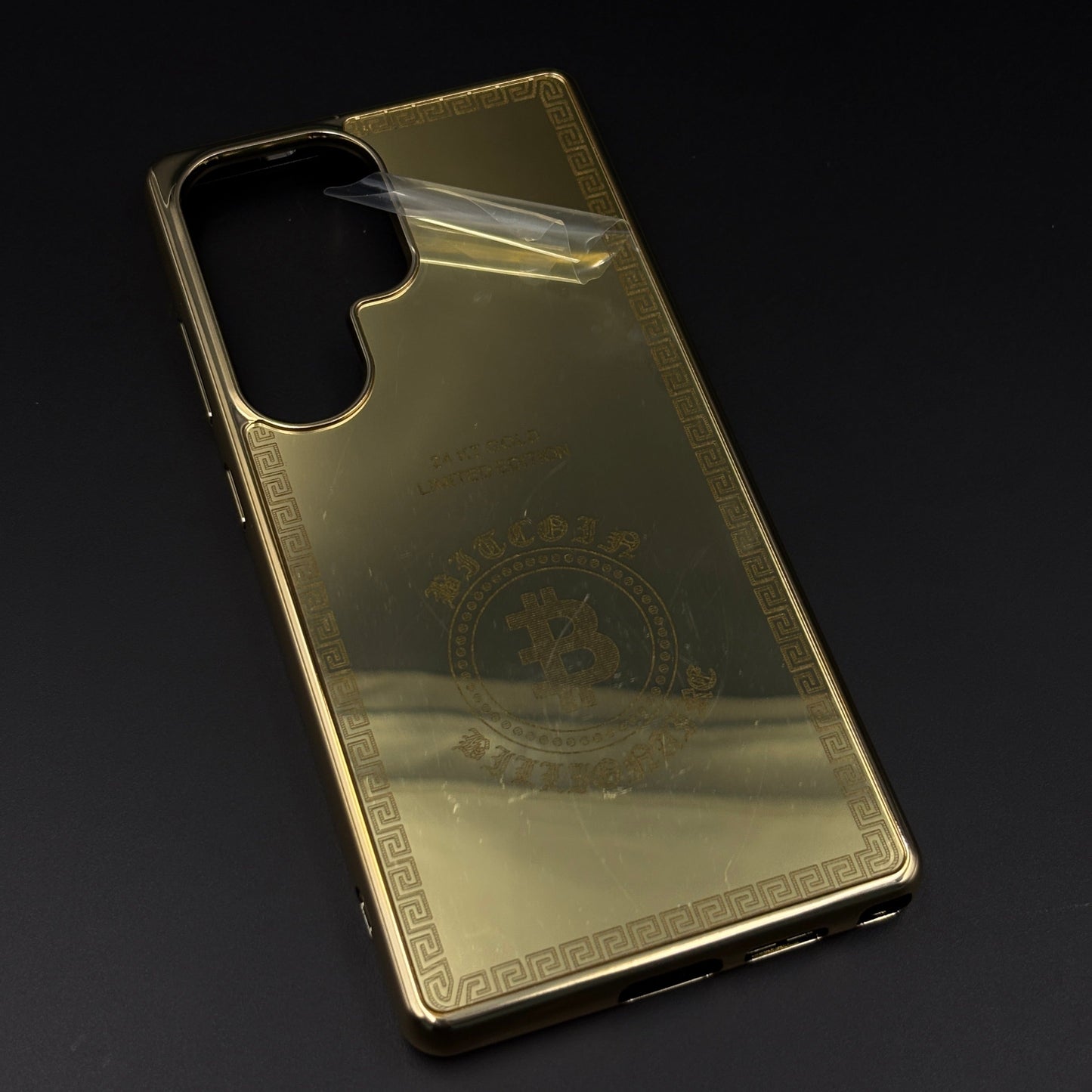 Handcrafted 24K Gold Plated Bitcoin Case for Samsung Galaxy S24 Ultra | Luxury Limited Edition Cover