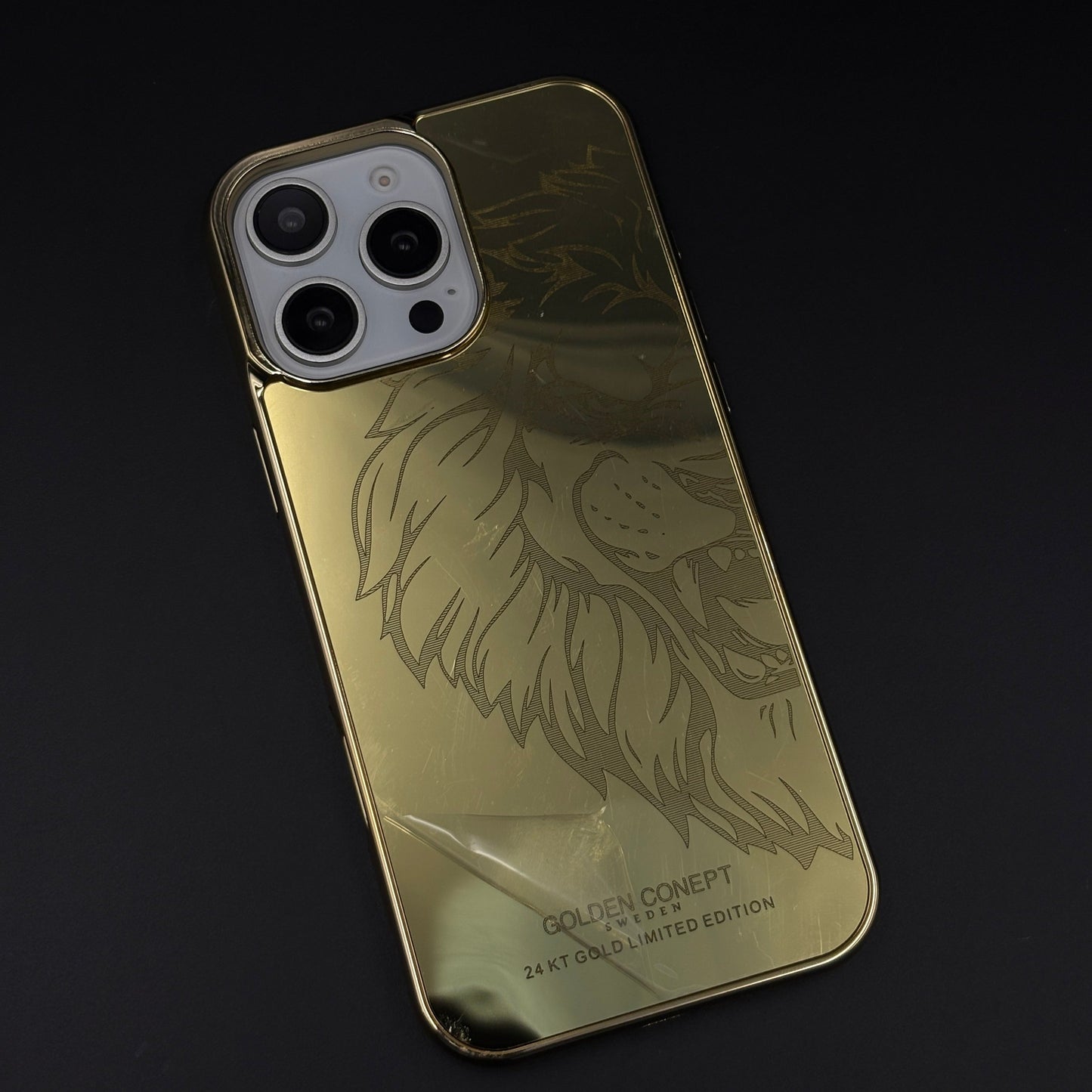 Handcrafted 24K Gold Plated Lion The King Case for iPhone Series | Luxury Limited Edition Cover