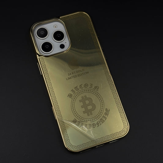 Handcrafted 24K Gold Plated Bitcoin for iPhone Series | Luxury Limited Edition Cover
