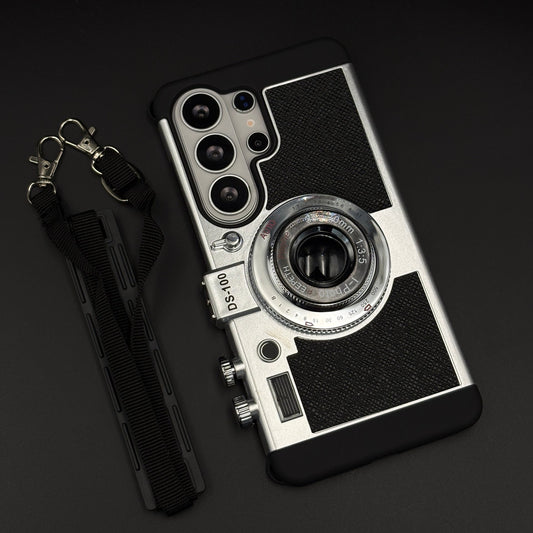 3D Vintage Camera Case for Samsung Galaxy S26 Ultra | Retro Designer | Detachable Sling