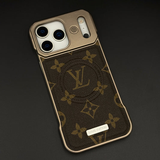 Luxury Branded Leather Fabric Mobile Case Cover for iPhone 17 Series | MagSafe Compatible