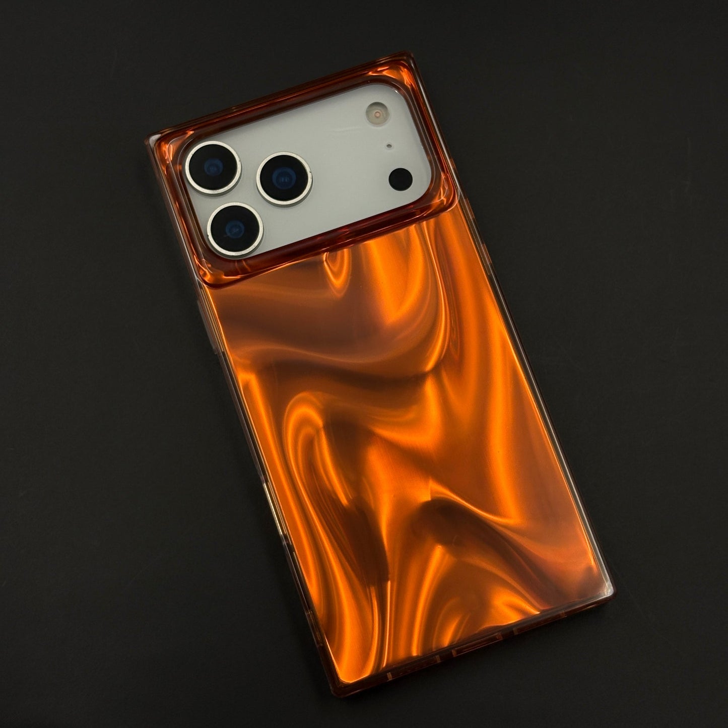 Molten Amber Gloss Rectangular Edge Mobile Case Cover for iPhone 17 Series