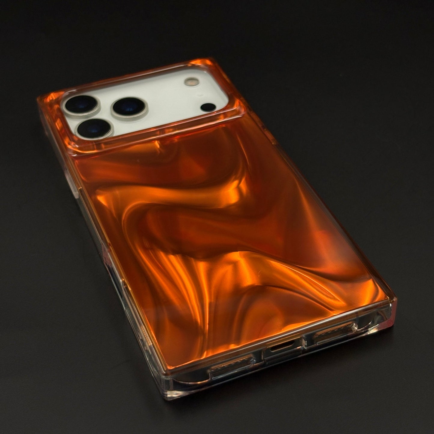 Molten Amber Gloss Rectangular Edge Mobile Case Cover for iPhone 17 Series