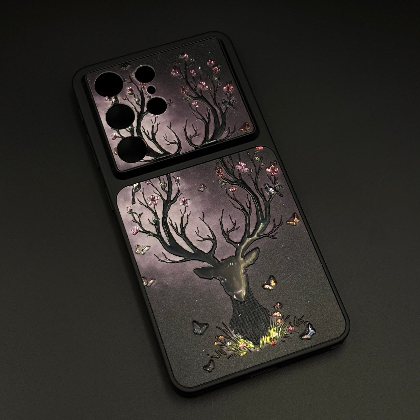 Luxury Deer Embroidery Mobile Case Cover for Samsung Galaxy S26 Ultra