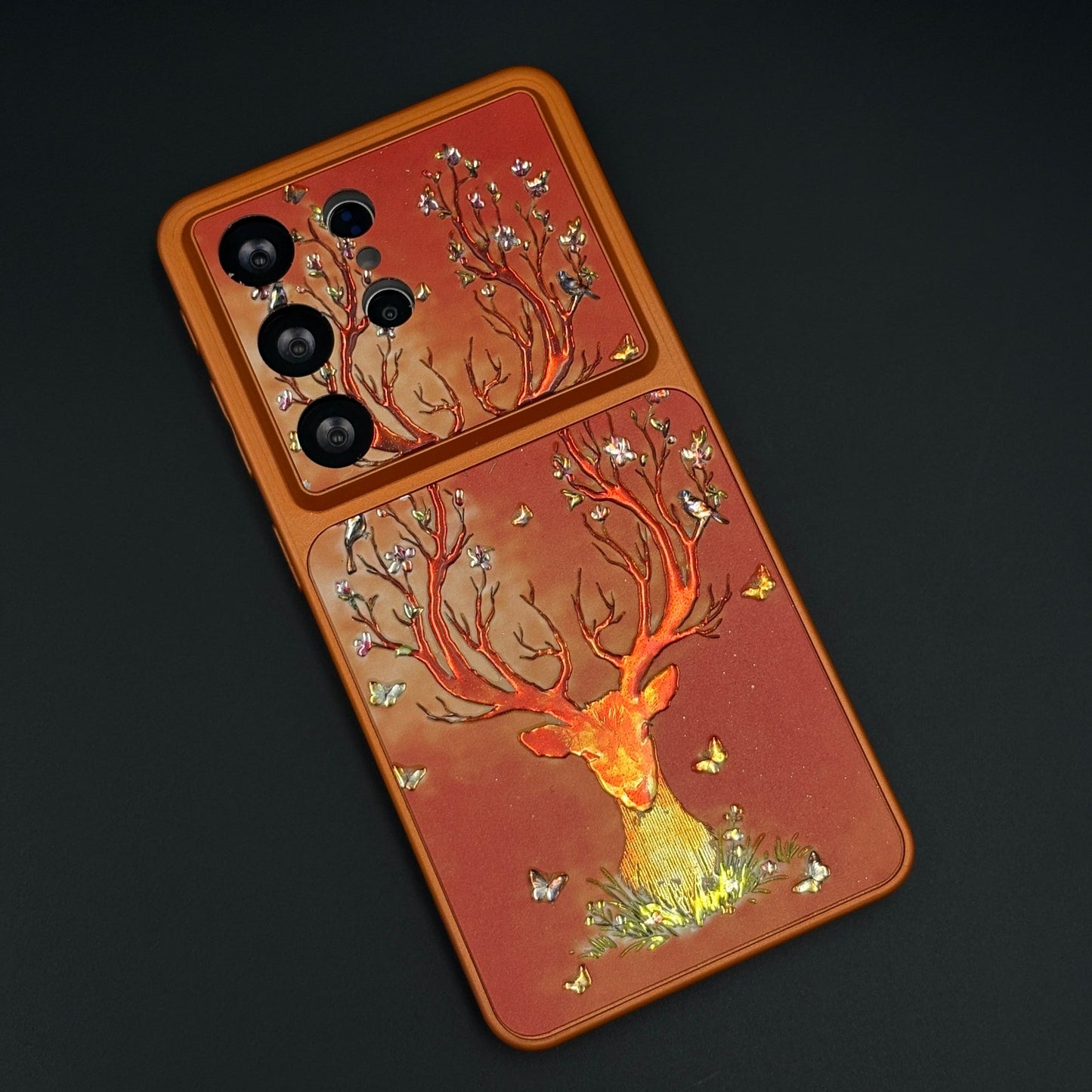 Luxury Deer Embroidery Mobile Case Cover for Samsung Galaxy S26 Ultra