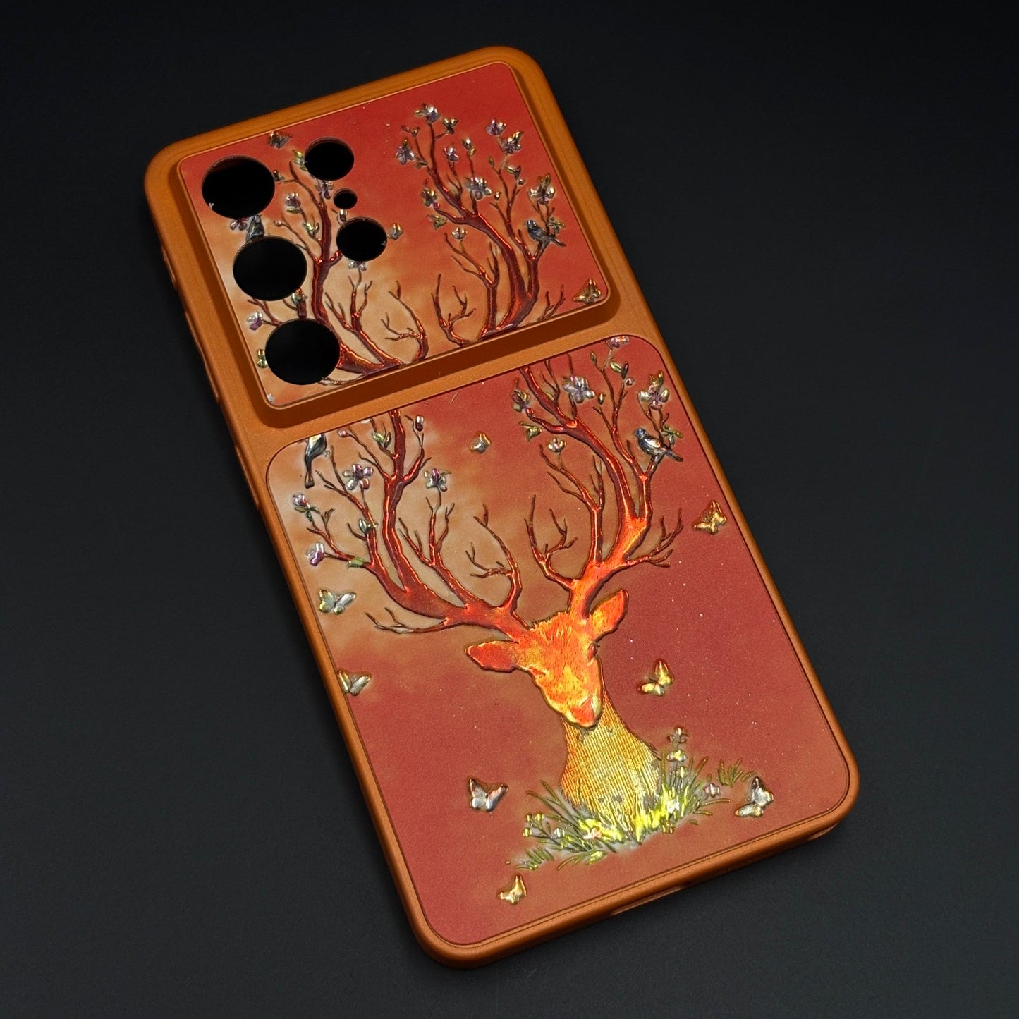 Luxury Deer Embroidery Mobile Case Cover for Samsung Galaxy S26 Ultra