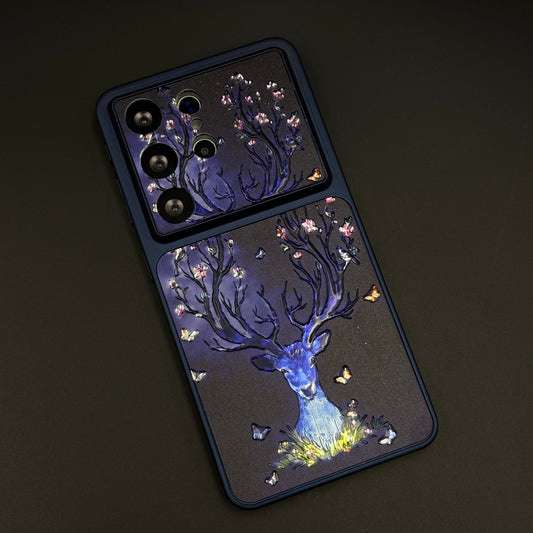 Luxury Deer Embroidery Mobile Case Cover for Samsung Galaxy S26 Ultra