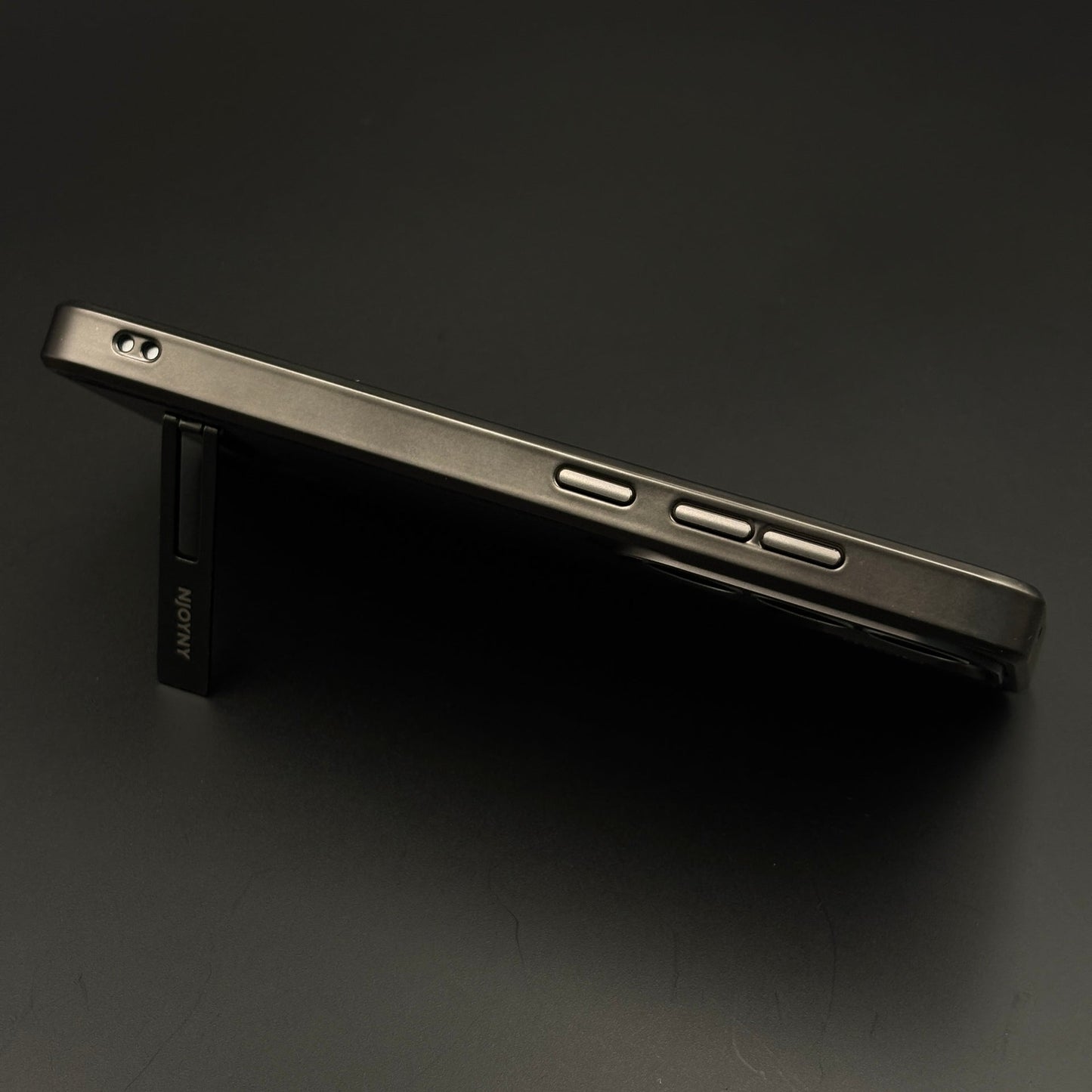 Stitch Leather Metal Kickstand Case Cover with Matte Chrome Finish for Samsung Galaxy S26 Ultra