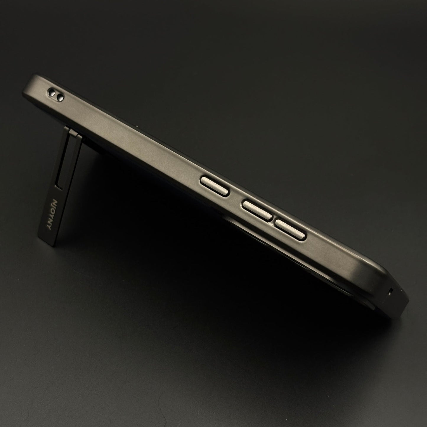 Stitch Leather Metal Kickstand Case Cover with Matte Chrome Finish for Samsung Galaxy S26 Ultra