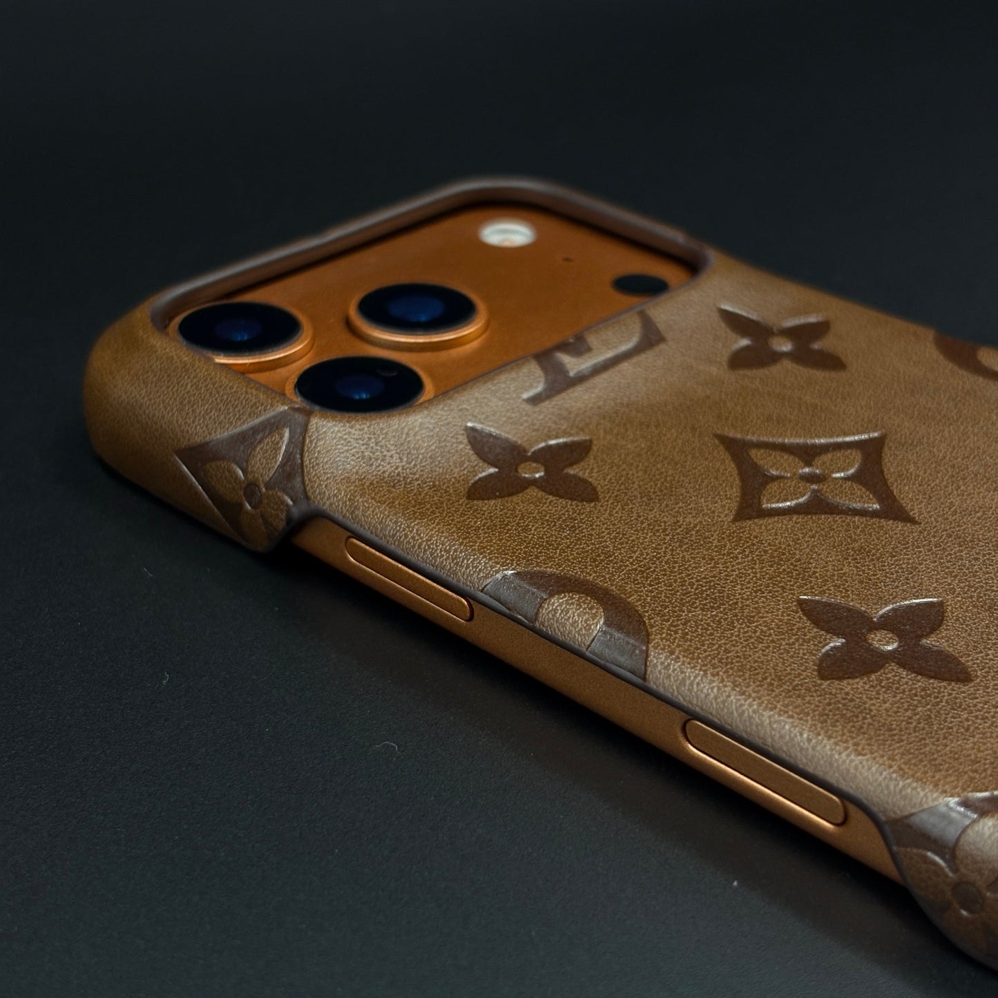 Branded Monogram Pattern Mobile Case Cover for iPhone 17 Series | Artisan Embossed Leather | Premium Feel
