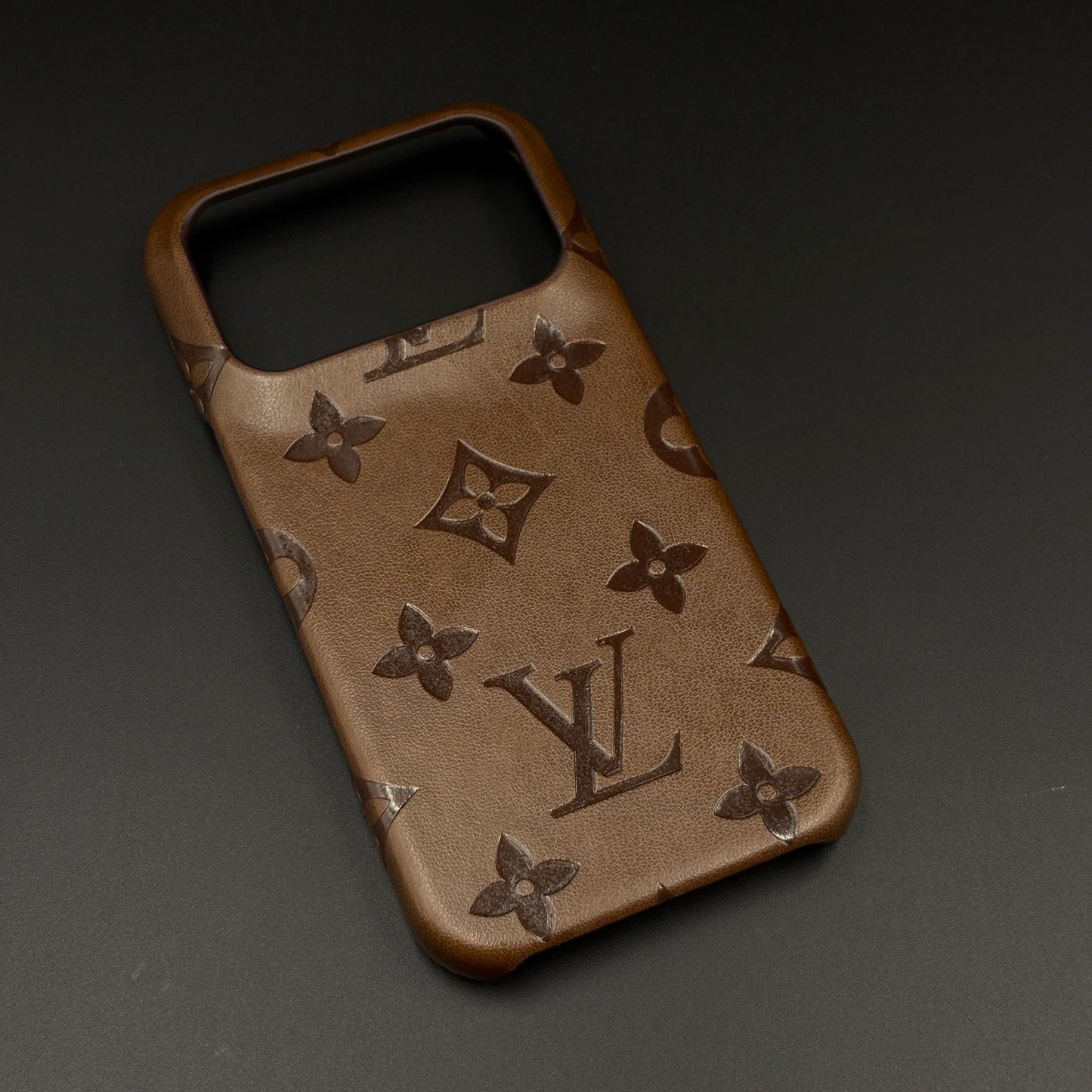 Branded Monogram Pattern Mobile Case Cover for iPhone 17 Series | Artisan Embossed Leather | Premium Feel