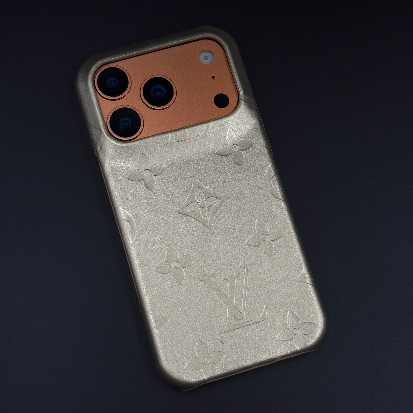 Branded Monogram Pattern Mobile Case Cover for iPhone 17 Series | Artisan Embossed Leather | Premium Feel
