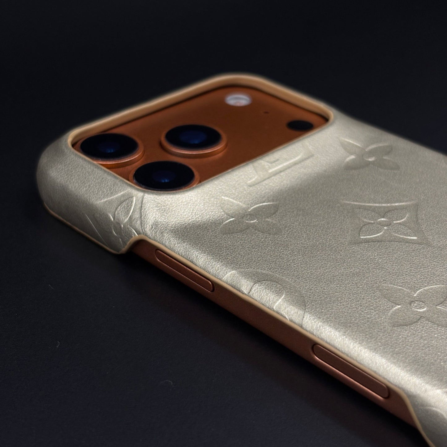 Branded Monogram Pattern Mobile Case Cover for iPhone 17 Series | Artisan Embossed Leather | Premium Feel