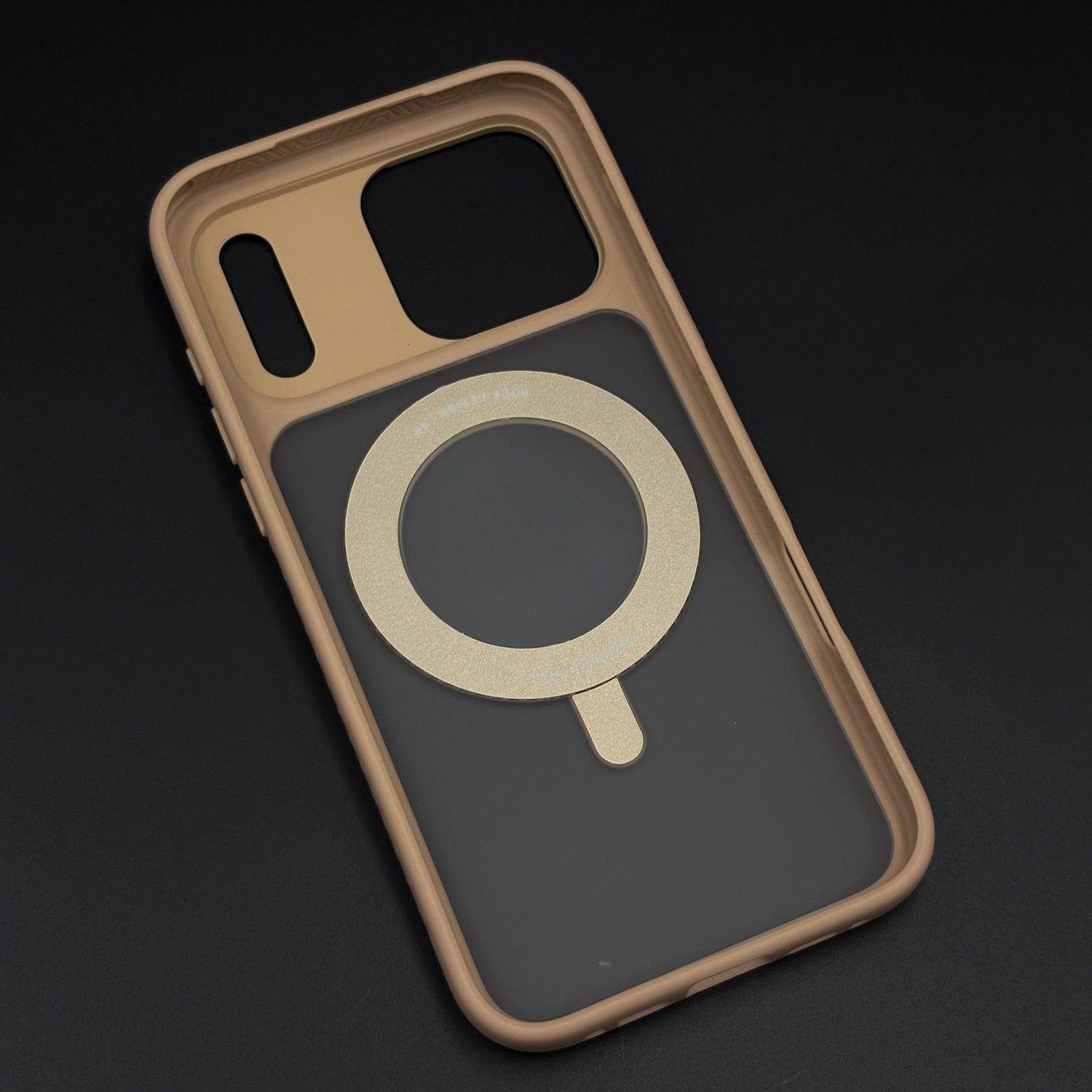 Smoky Metal Stand MagSafe Side Silicone Mobile Case Cover for iPhone 17 Series