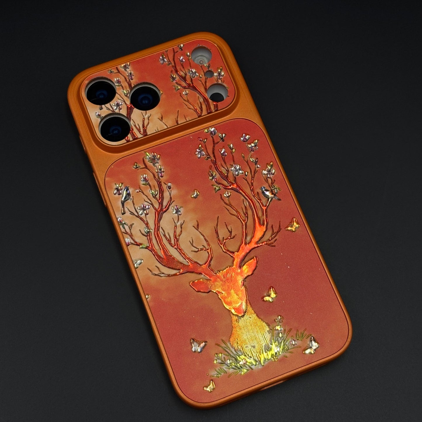 Luxury Deer Embroidery Mobile Case Cover for iPhone 17 Series