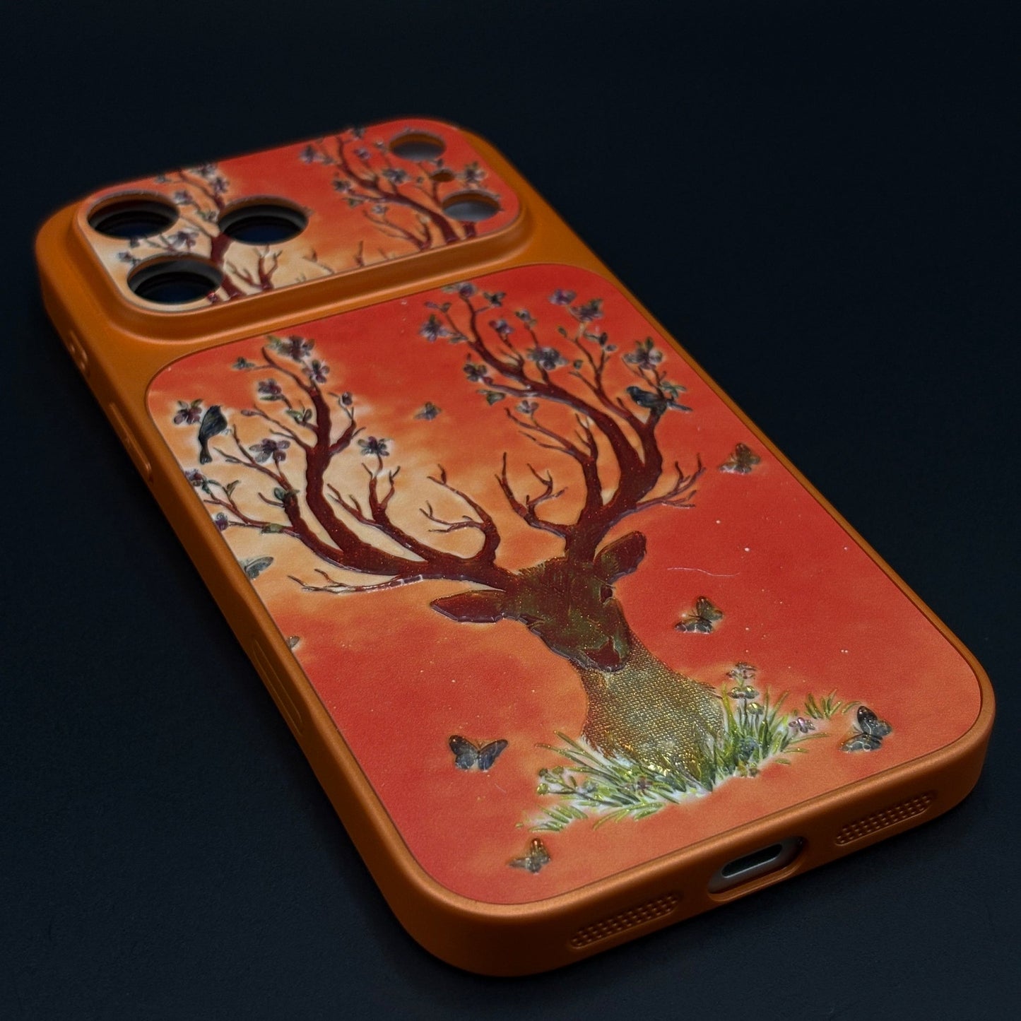Luxury Deer Embroidery Mobile Case Cover for iPhone 17 Series