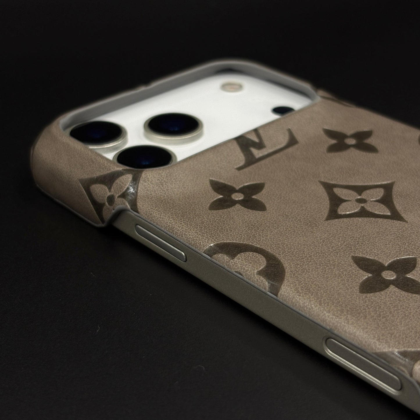 Branded Monogram Pattern Mobile Case Cover for iPhone 17 Series | Artisan Embossed Leather | Premium Feel