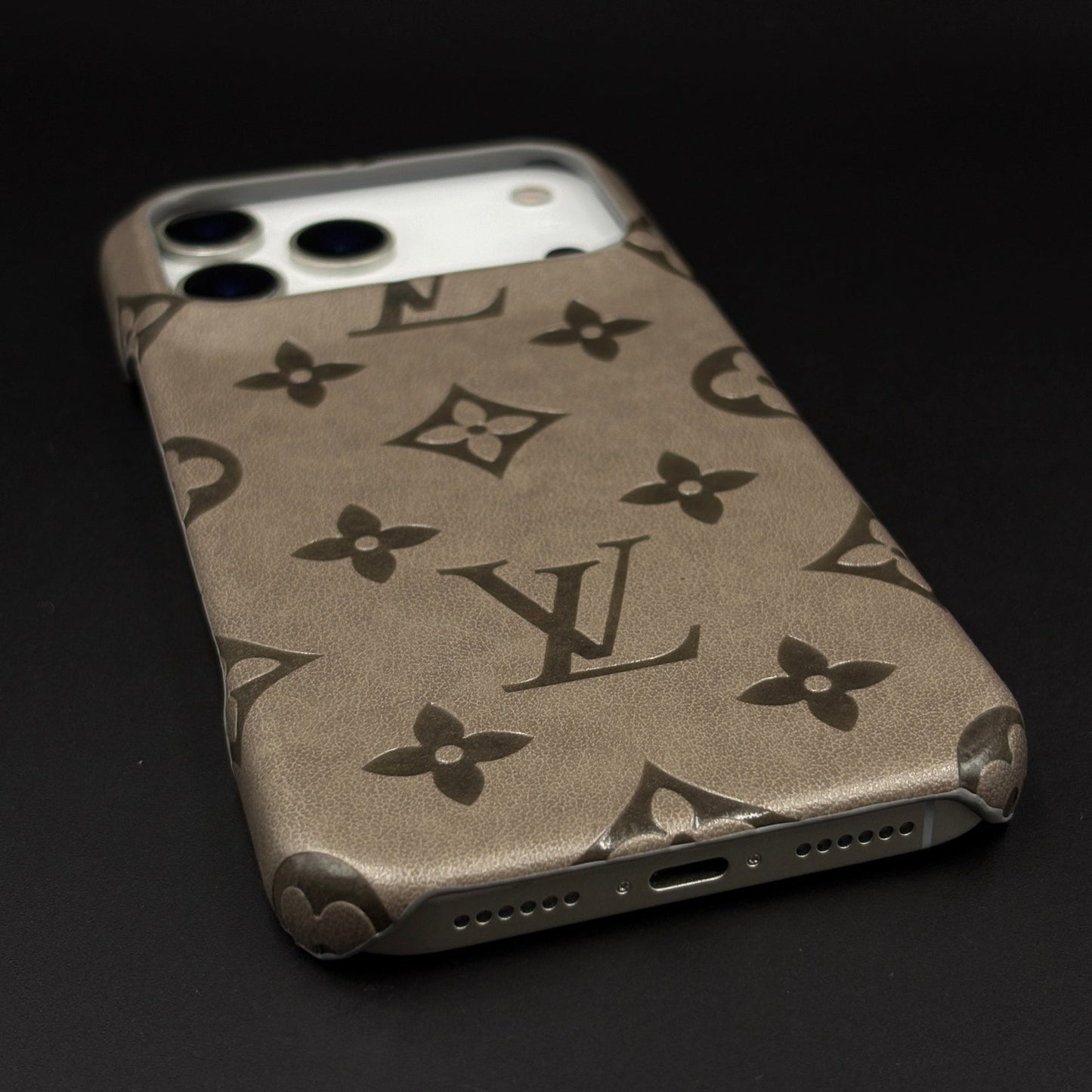 Branded Monogram Pattern Mobile Case Cover for iPhone 17 Series | Artisan Embossed Leather | Premium Feel