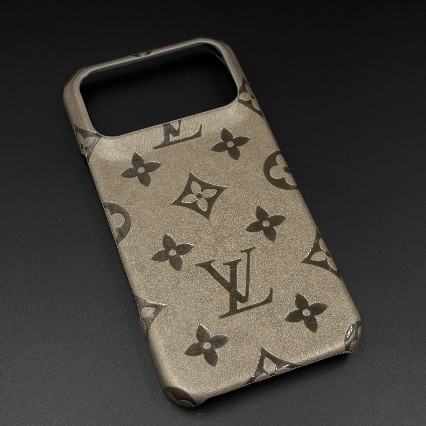 Branded Monogram Pattern Mobile Case Cover for iPhone 17 Series | Artisan Embossed Leather | Premium Feel