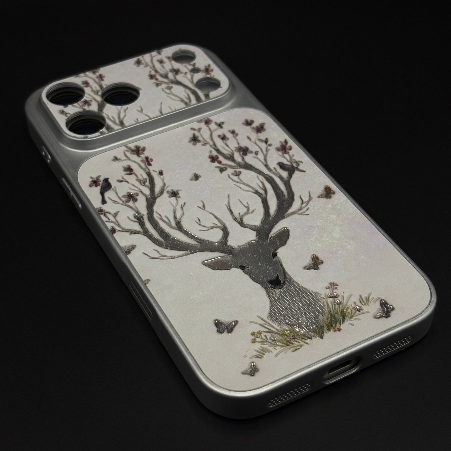 Luxury Deer Embroidery Mobile Case Cover for iPhone 17 Series