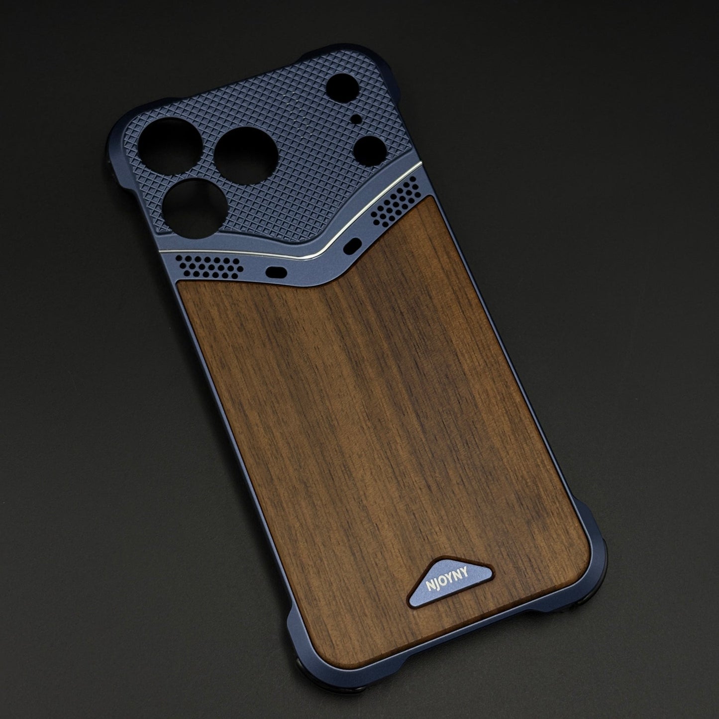 Rugged Wooden Metal Mobile Case Cover for iPhone 17 Series