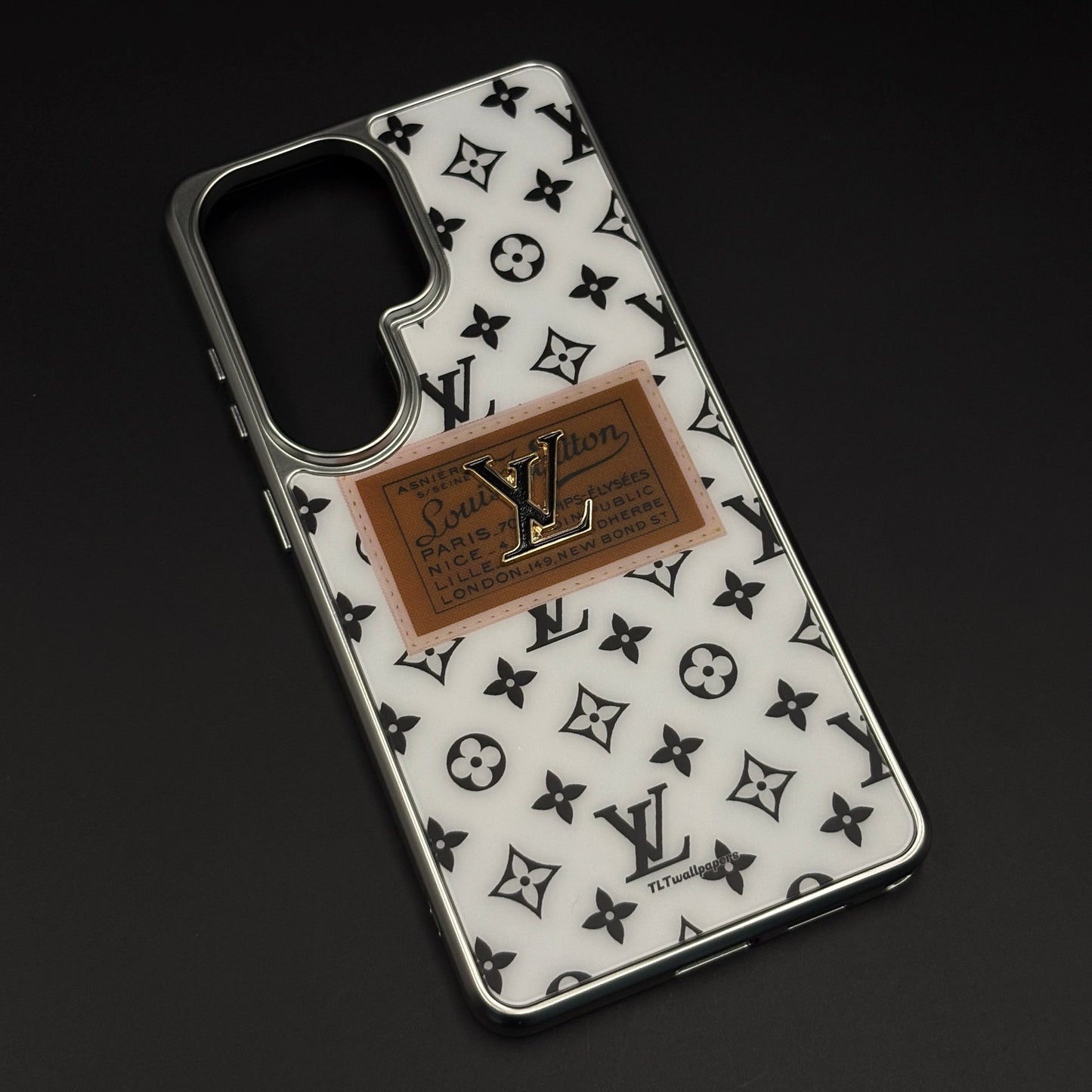 Luxury Fashion Brand Monogram Metal Style Frame Case Cover for Samsung Galaxy S26 Ultra