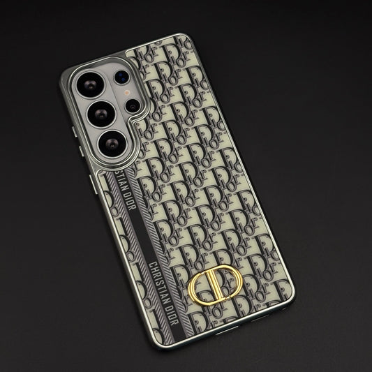 CD Brand Pattern Metal Style Frame Case for Samsung Galaxy S26 Ultra