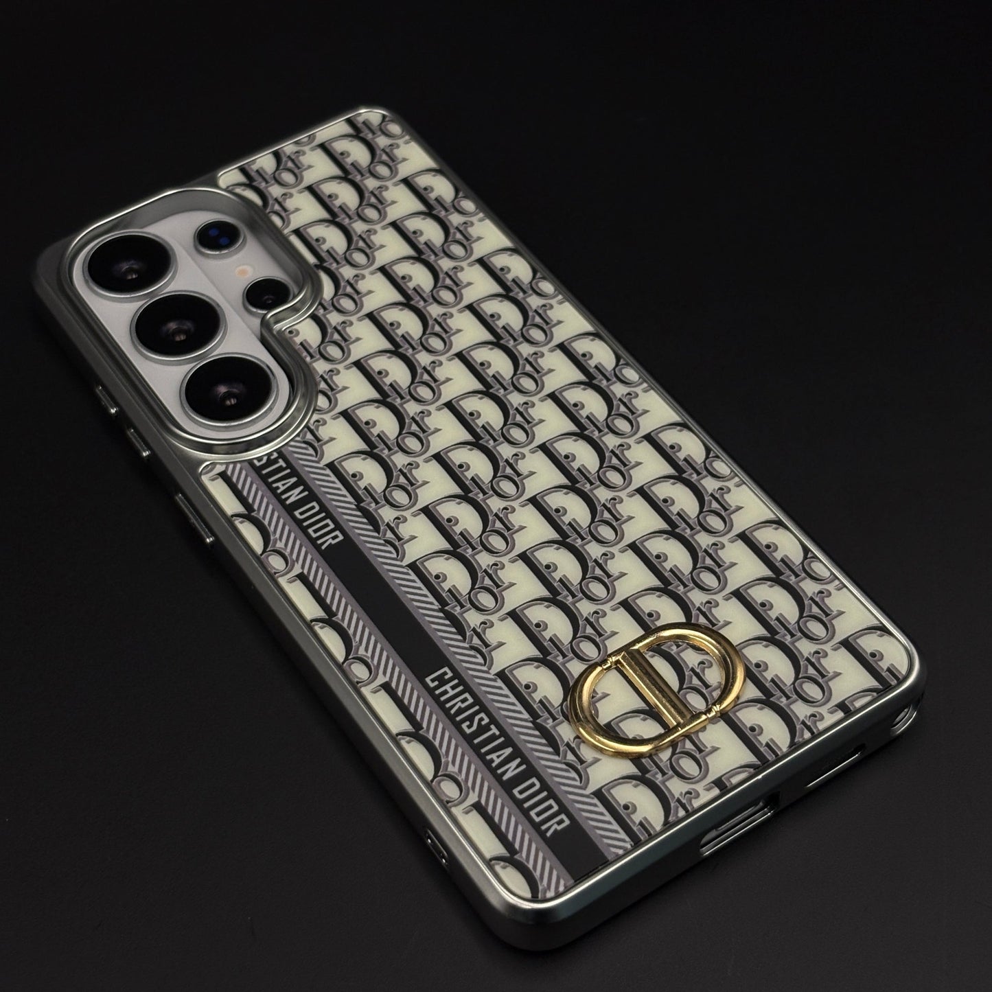 CD Brand Pattern Metal Style Frame Case for Samsung Galaxy S26 Ultra