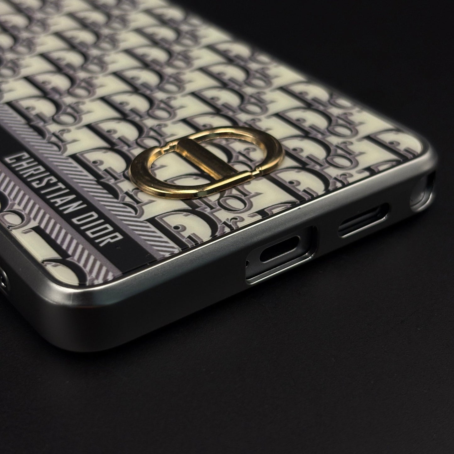 CD Brand Pattern Metal Style Frame Case for Samsung Galaxy S26 Ultra