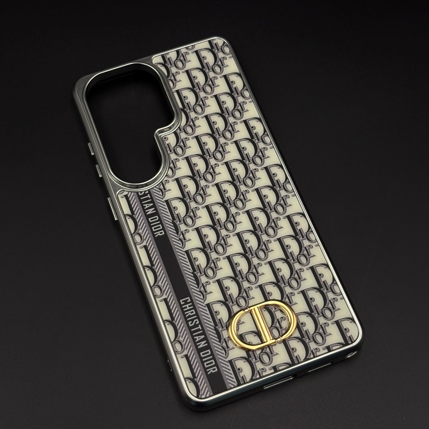 CD Brand Pattern Metal Style Frame Case for Samsung Galaxy S26 Ultra