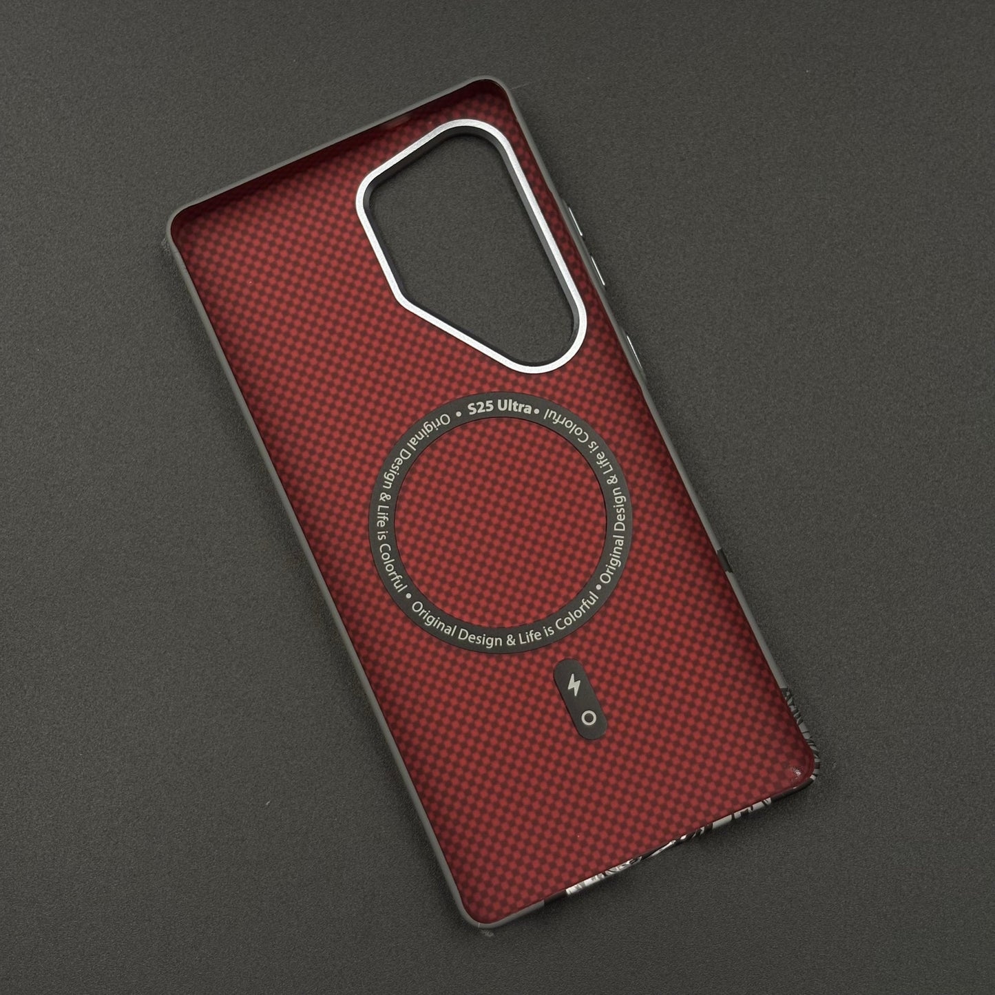 Samsung Galaxy S25 Ultra Pixelated Premium Slim Case | Rare Aramid Texture Finish | Real Carbon Fibre Feel | Hidden MagSafe